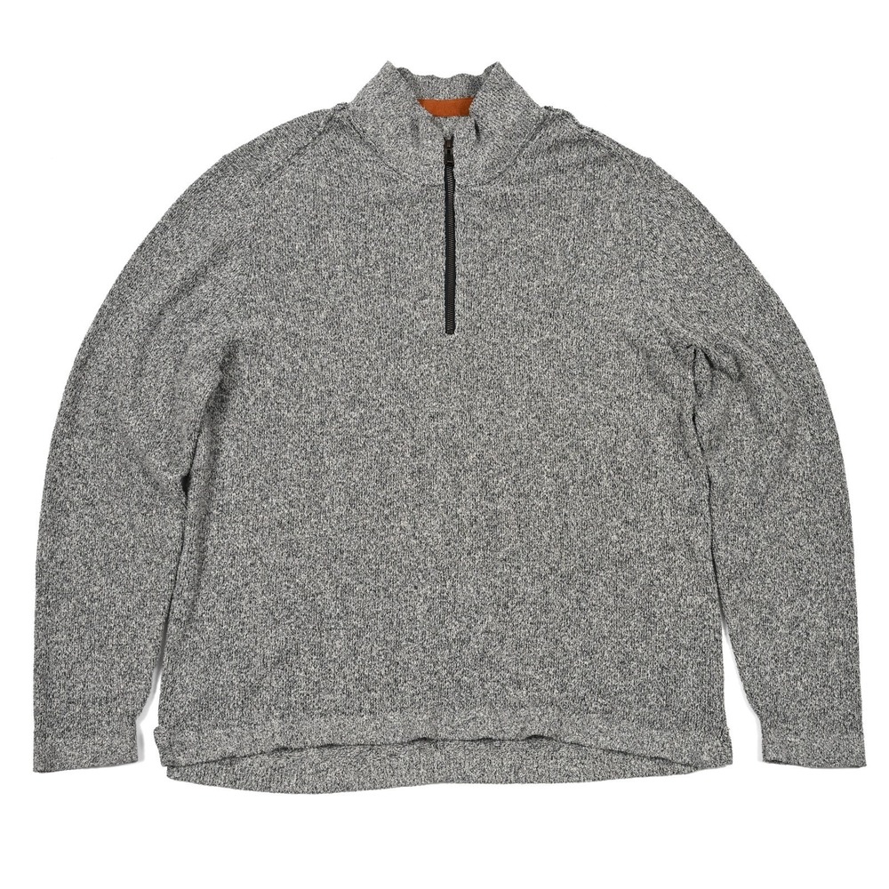 Carbon 2 Cobalt Sweater Mens XL‎ Heather Gray 1/4 Zip Mock Neck Knit Pullover